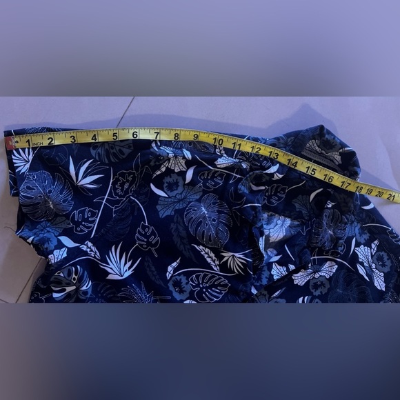 Womens Summer Tops - Blue Blouse / Shirt - Elastane - Floral - Casual Free Plane - Picture 8 of 16